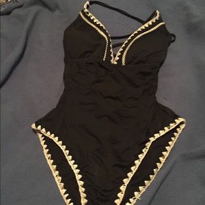 Black and white swimsuit
